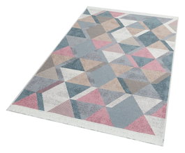 Conceptum Alfombra 80 x 150 cm Azul, Rosa, Beige, Gris